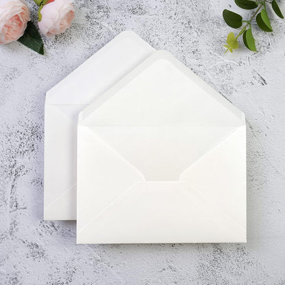 50 Pcs/Pack A7 Envelopes, 5.25 X 7.48'' Shimmer Ivory Envelope, Perfect 5X7 Envelopes for Wedding Invitation Cards, Christmas Gift Cards Envelope, Acrylic Invitations, Photos