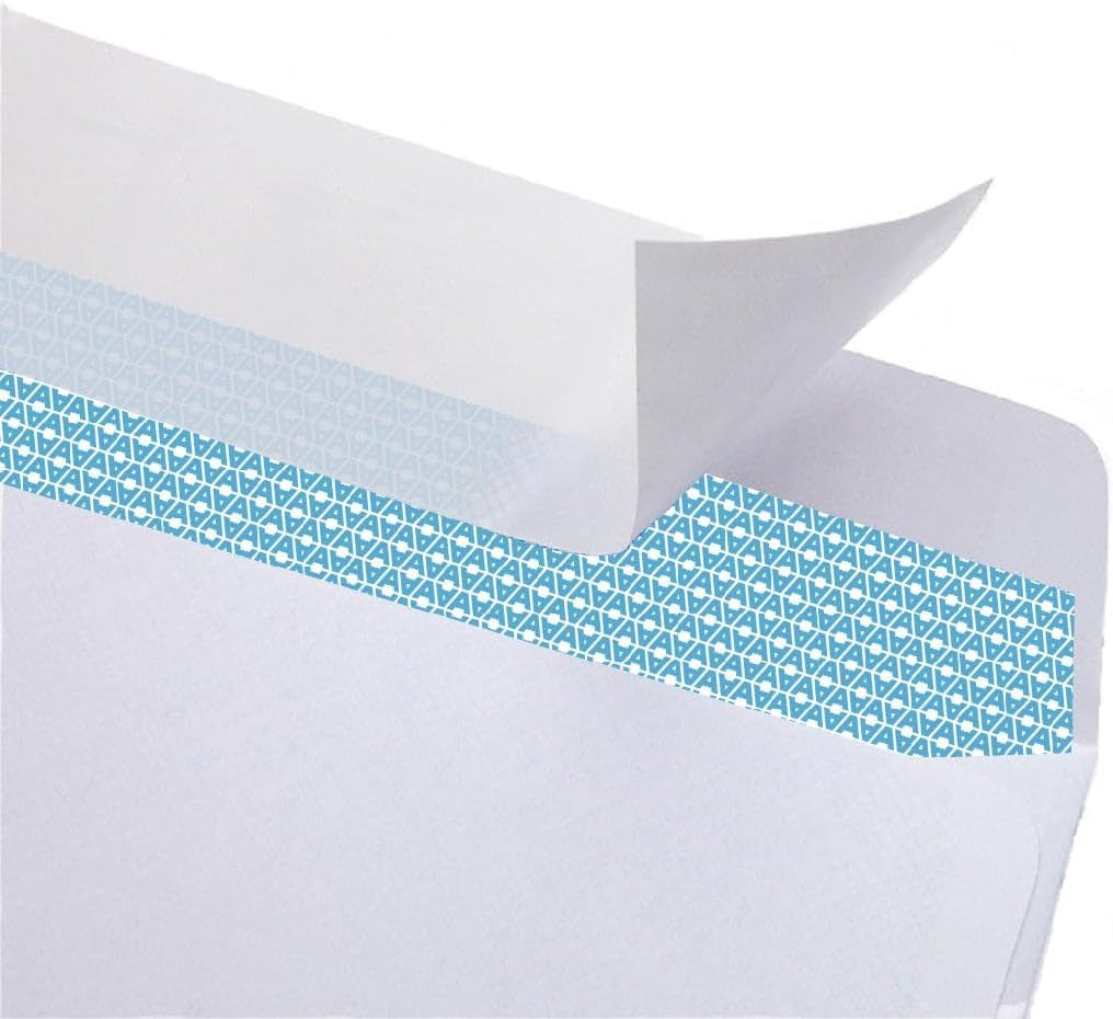 Security Self Seal Envelopes – 500 Qty |No Window, Enveguard, 4⅛ X 9½", White, 24 LB, 500 Count