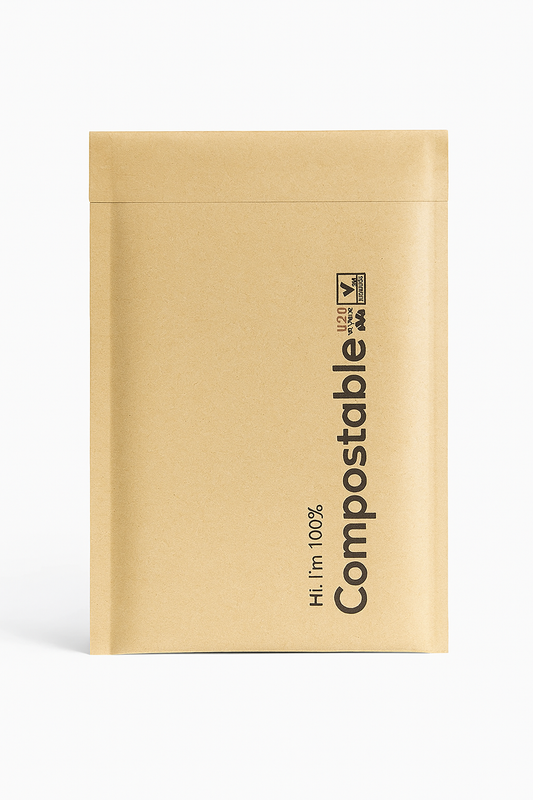 4X8 100% Biodegradable Bubble Mailers,25 Count Kraft Brown Compostable Padded Packaging