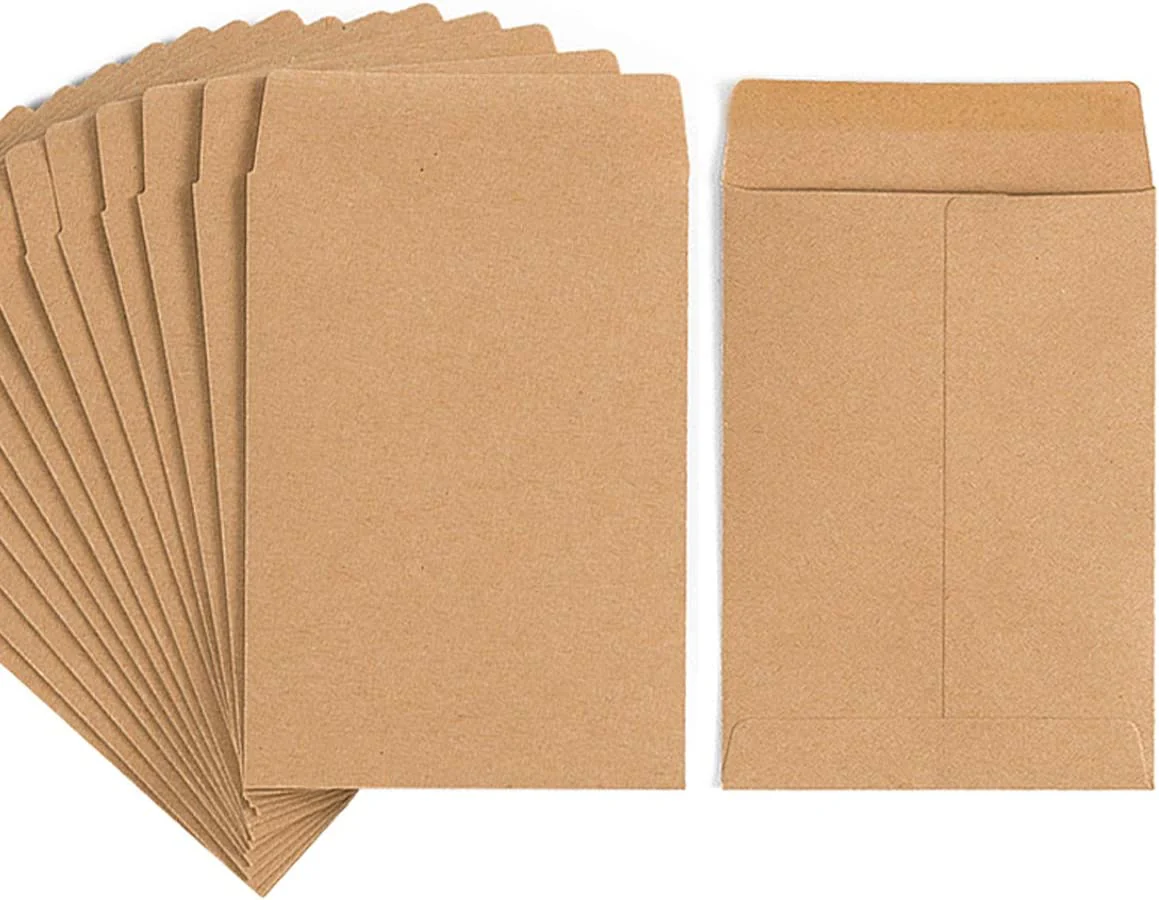 100-Pack Self-Adhesive Kraft Paper Envelopes