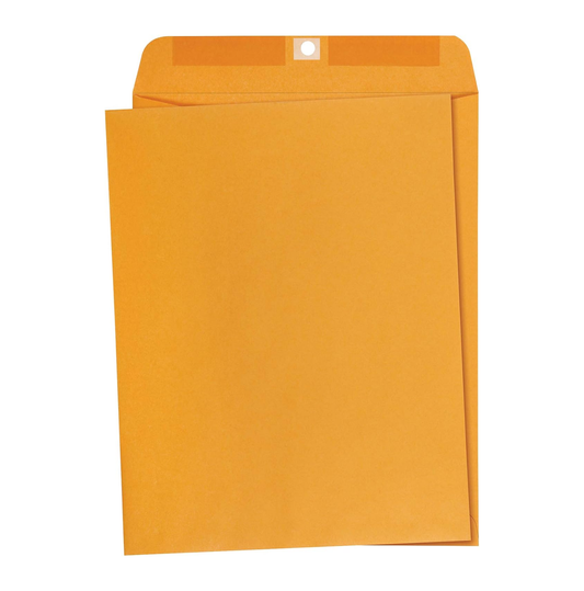 Clasp Kraft Envelopes, Gummed Mailing Envelope, 10 X 13 Inch, 100-Pack