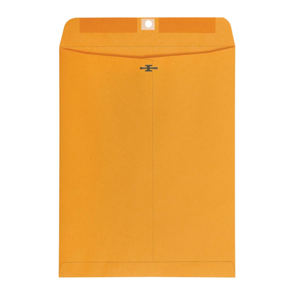 Clasp Kraft Envelopes, Gummed Mailing Envelope, 10 X 13 Inch, 100-Pack