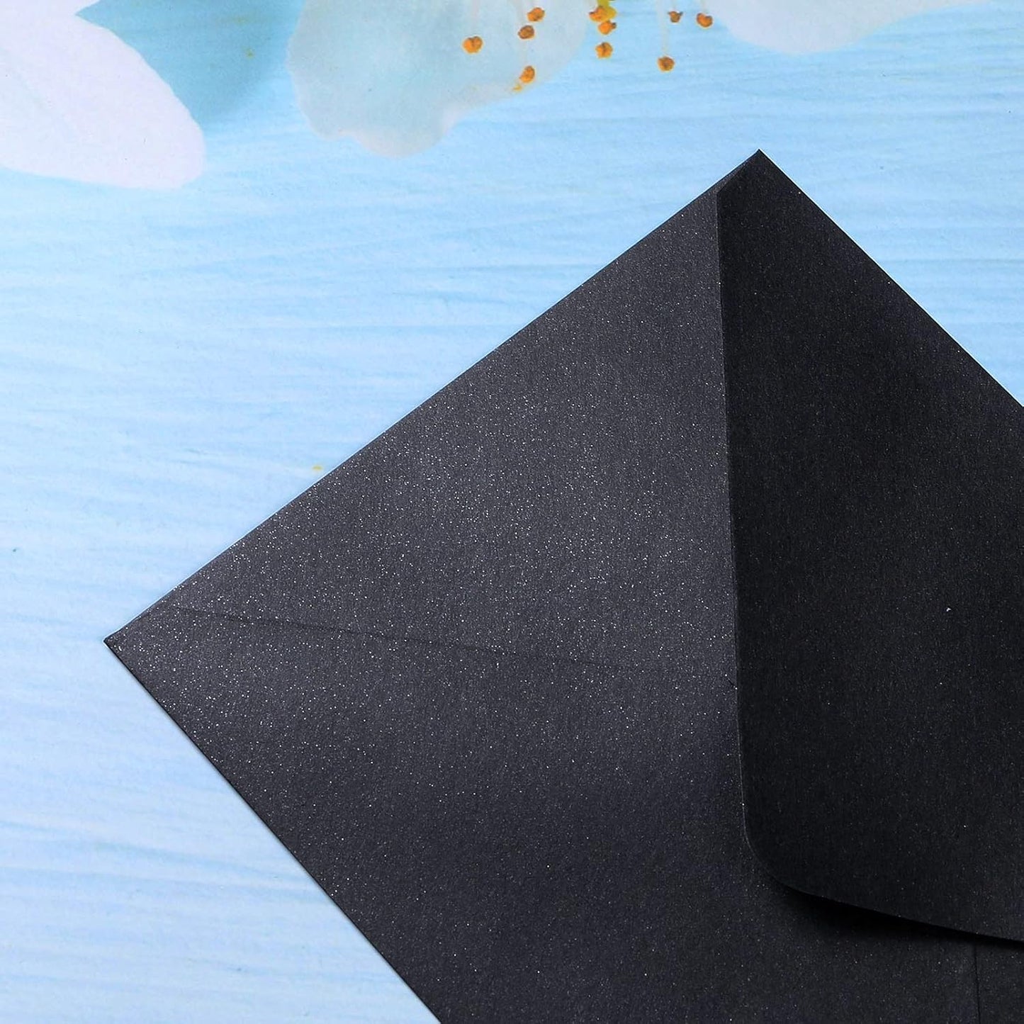 50 Pieces/Pack A7 Envelopes, 5.25 X 7.5'' Black Shiny Envelopes Perfect for 5X7'' Invitation Cards, Weddings Invitations, Photos, Greeting Cards, Christmas Gift Cards