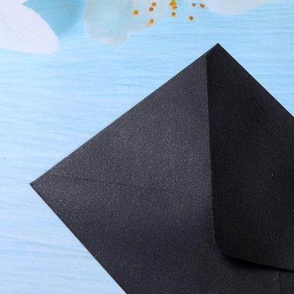50 Pieces/Pack A7 Envelopes, 5.25 X 7.5'' Black Shiny Envelopes Perfect for 5X7'' Invitation Cards, Weddings Invitations, Photos, Greeting Cards, Christmas Gift Cards