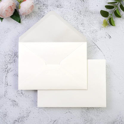 50 Pcs/Pack A7 Envelopes, 5.25 X 7.48'' Shimmer Ivory Envelope, Perfect 5X7 Envelopes for Wedding Invitation Cards, Christmas Gift Cards Envelope, Acrylic Invitations, Photos