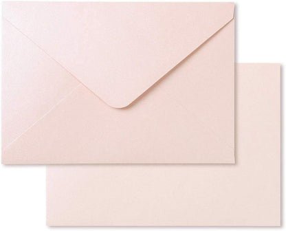 50 Pcs/Pack A7 Envelopes, 5.25 X 7.5'' Shiny Blush Pink Envelopes, Perfect for 5 X 7'' Wedding Invitation Cards, Graduation Invite, Acrylic Invitations, Photos