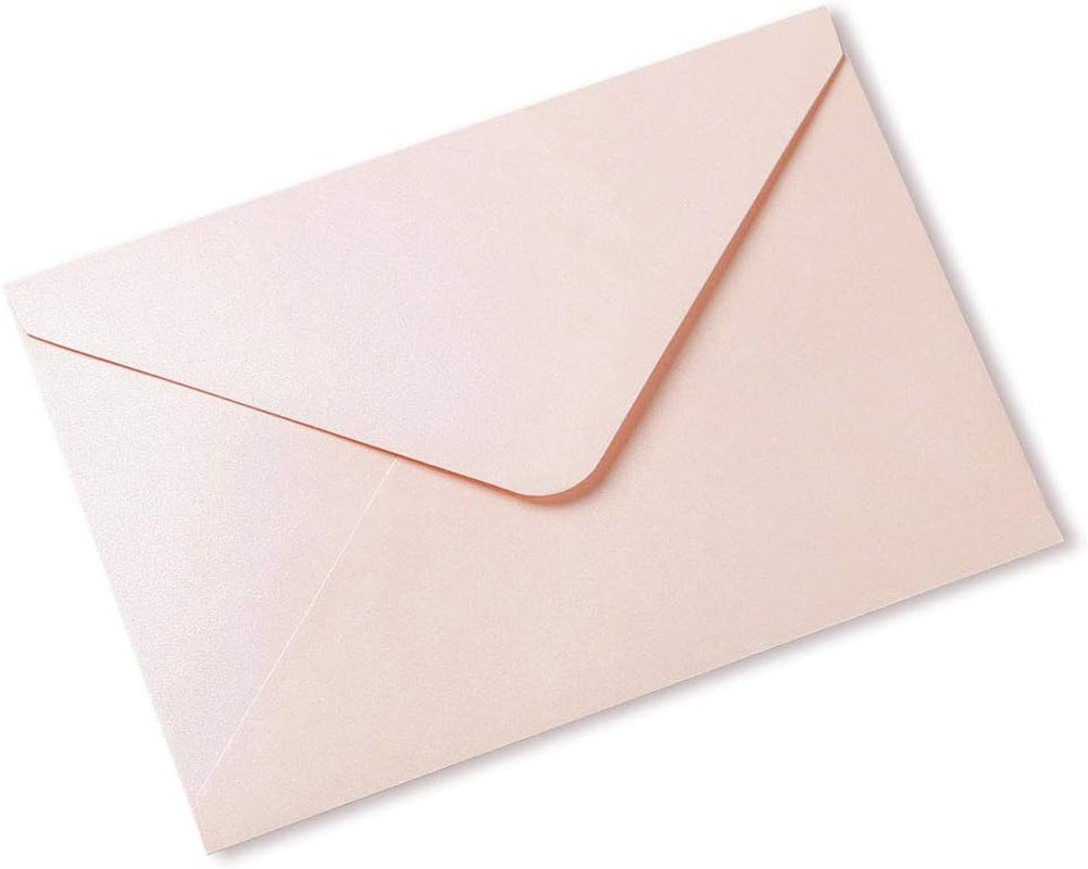 50 Pcs/Pack A7 Envelopes, 5.25 X 7.5'' Shiny Blush Pink Envelopes, Perfect for 5 X 7'' Wedding Invitation Cards, Graduation Invite, Acrylic Invitations, Photos