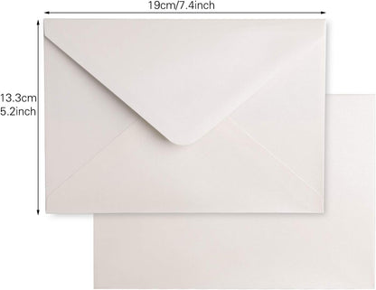 50 Pieces/Lot A7 Envelopes, 5.25 X 7.5'' Gold Glitter Shinny Envelopes, Perfect for 5X7'' Weddings, Invitation Cards,Graduation Invite