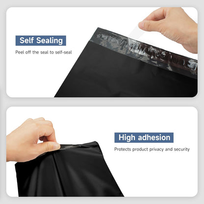 100 Large Poly Mailers 10X13 Shipping Bags for Small Business – Self Sealing Package Envelopes (10 X 13 Pack of 100, Black)